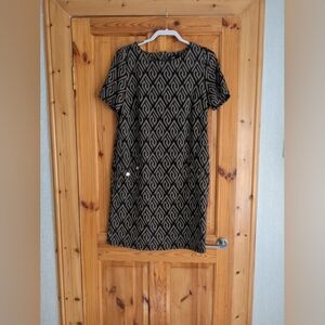 Geometric Patterned Black Dress